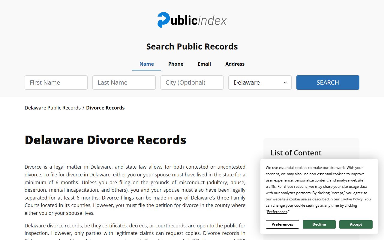 Lewes Dissolution Of Marriage information