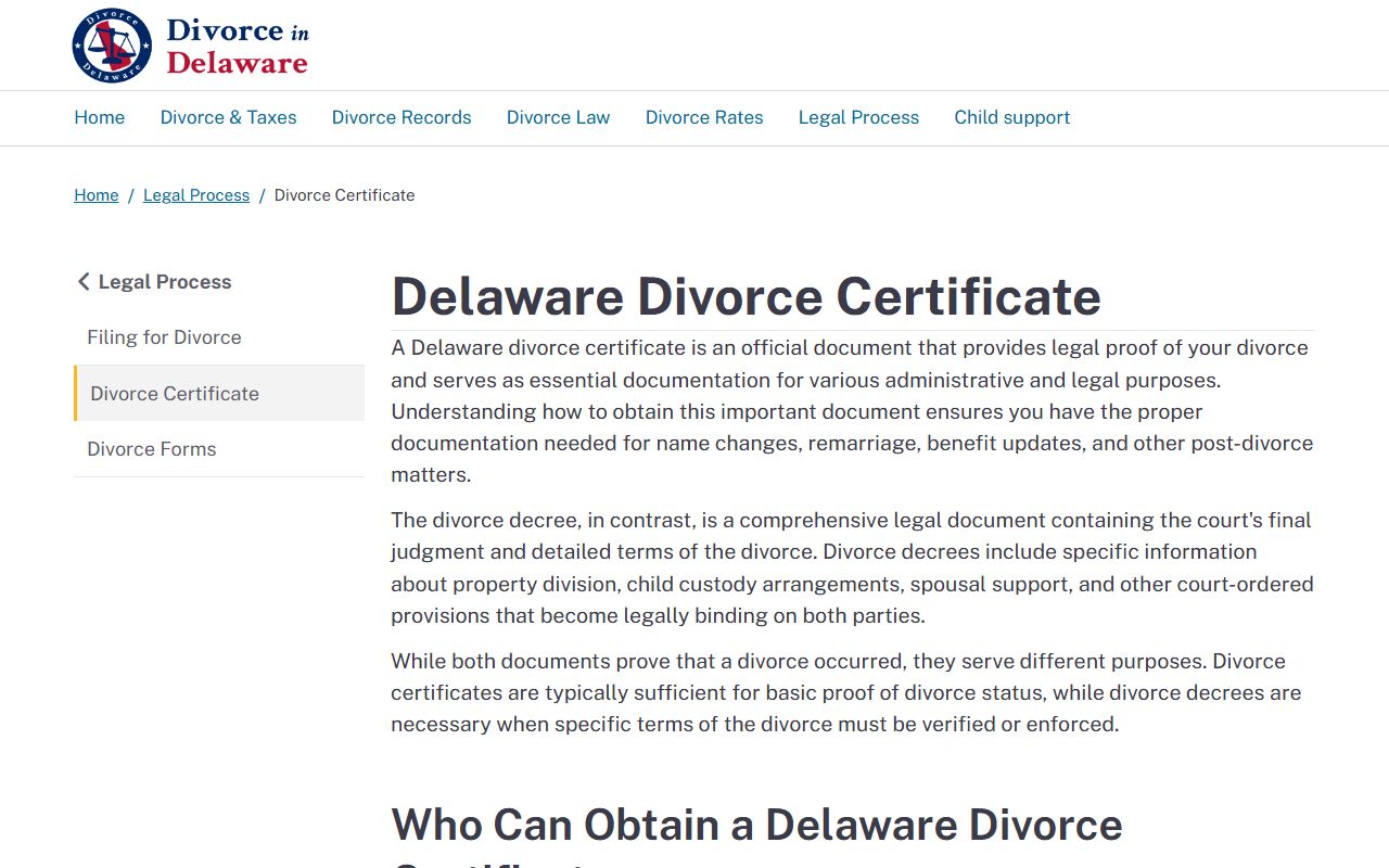 New Castle Dissolution Of Marriage certificate