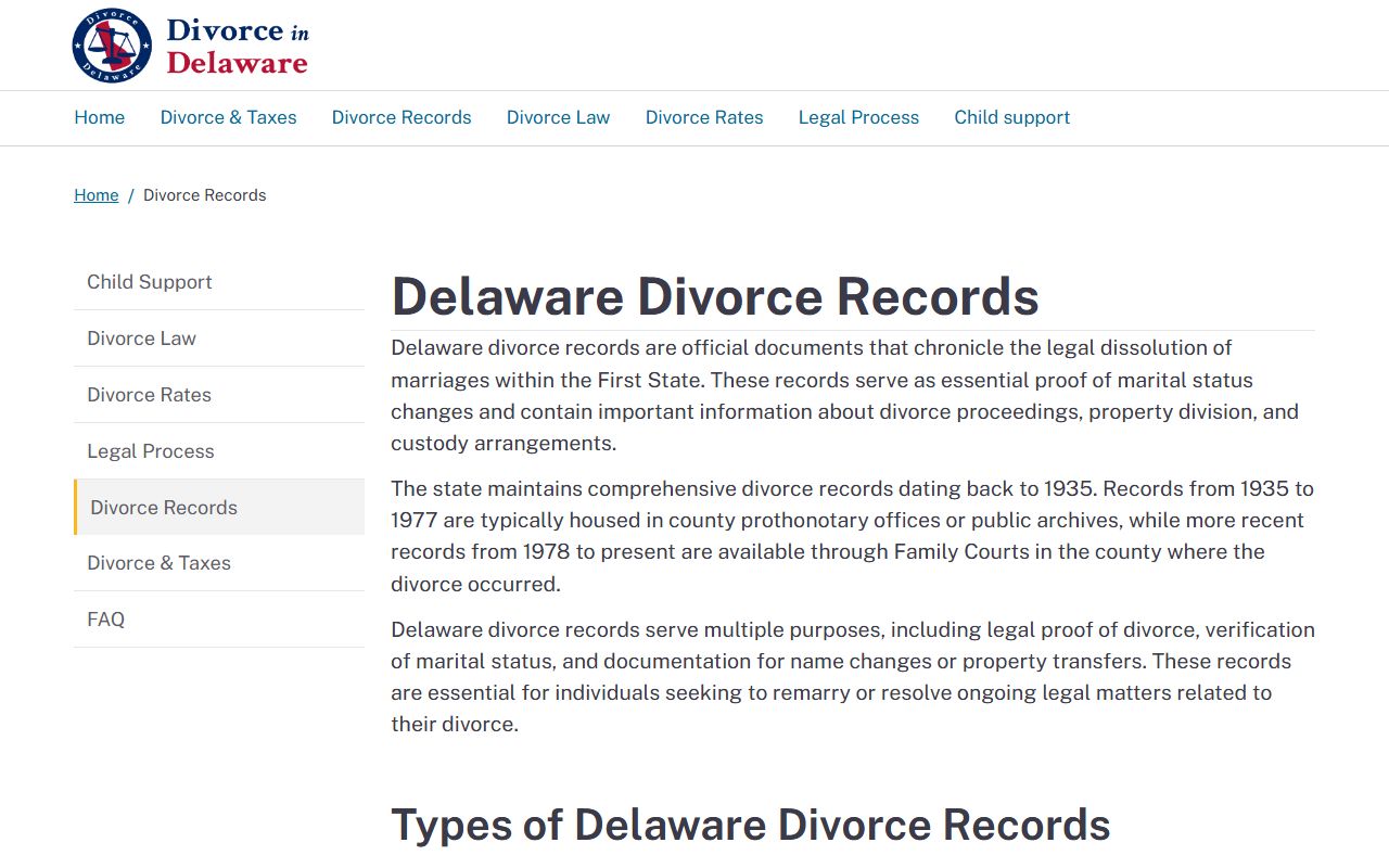 Wilmington Dissolution Of Marriage records access