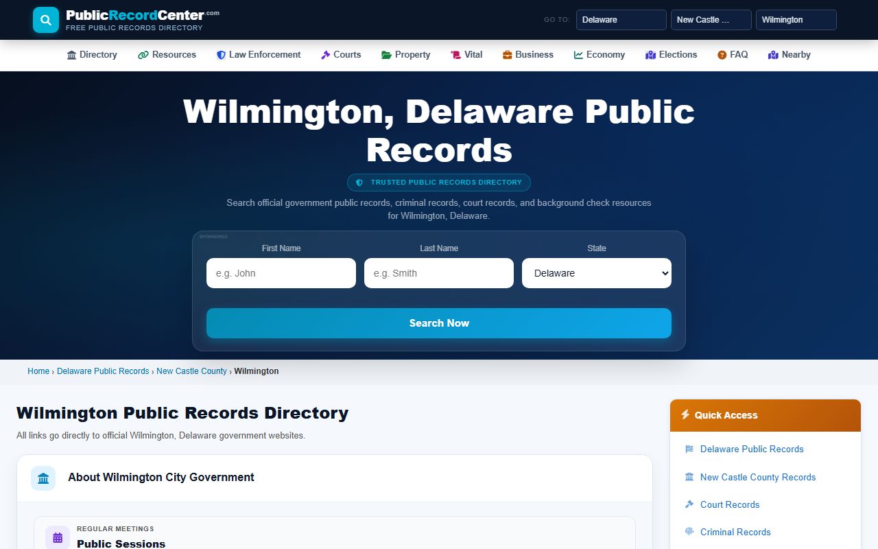 Wilmington Dissolution Of Marriage public records guide