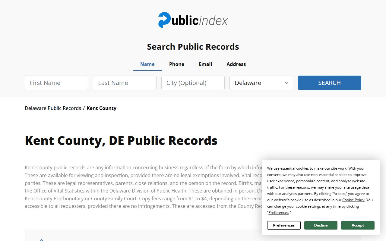 Kent County Dissolution Of Marriage public records