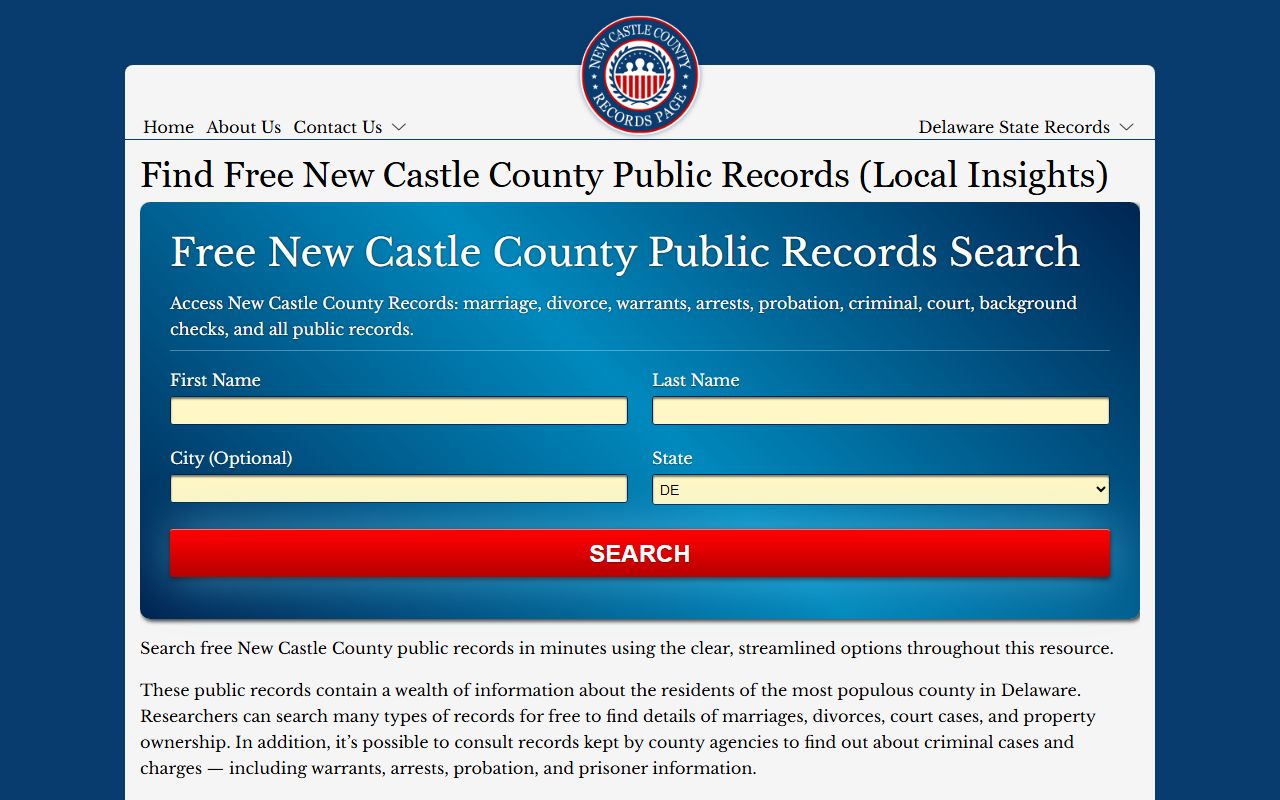 New Castle County public records for Dissolution Of Marriage